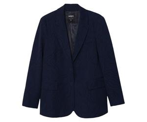 Desigual Femme Blazer tissé, Bleu, Taille