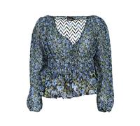 Desigual, Femme, Blouses et Chemises, Bleu, Taille: 36 FR Pull Bleu à Motifs Col en V