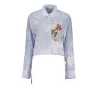 Desigual, Femme, Blouses et Chemises, Bleu, Taille: 38 FR Parker Chemise Rayée à Manches Longues