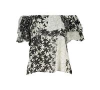 Desigual, Femme, Blouses et Chemises, Multicolore, Taille: 38 FR T-shirt en Coton Blanc à Col Bateau