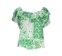 Desigual, Femme, Blouses et Chemises, Vert, Taille: 36 FR Tee-shirt vert à motifs Boho Chic avec logo