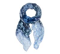 Desigual Foulard patch denim rectangulaire Floral – Bleu, Bleu denim, Blanc – Taille One Size