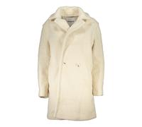 Desigual, Femme, Manteaux, Blanc, Taille: 44 FR Manteau Blanc Manches Longues Logo