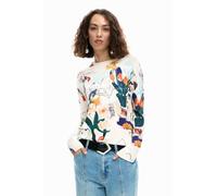 Desigual Pull fin femme Plantes Multicolore Taille L