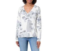Desigual Femme Pull Plat en Tricot Fin pour Sweat-Shirt, Blanc., XL EU