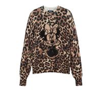 Desigual, Femme, Pulls, Brun, Taille: 36 FR Minnie Mouse Animal Print Sweater
