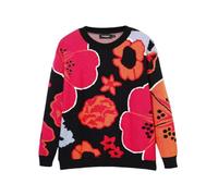 Desigual Pull Plat en Tricot Fin pour Femme Sweat-Shirt, Noir, XL