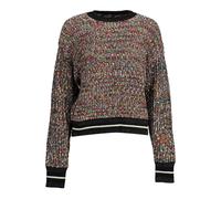 Desigual, Femme, Pulls, Multicolore, Taille: 44 FR Pull Noir Mystérieux avec Détails Contrastants