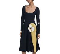Desigual, Femme, Robes, Noir, Taille: 40 FR Robe Femme en Coton Noir Lirio