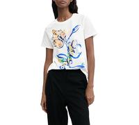 Desigual Femme T-Shirt Jardin Fleurs.