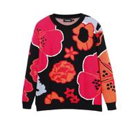 Desigual Pull Plat en Tricot Fin pour Femme Sweat-Shirt, Noir, XL