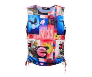 Desigual Haut 'CRASH' bleu / jaune / framboise / blanc, Taille L