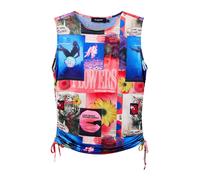 Desigual Haut 'CRASH' bleu / jaune / framboise / blanc, Taille M