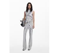 Desigual Haut gris / noir / blanc, Taille XL