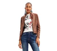 Desigual Jacket_Toronto Manteau en polyuréthane pour Femme, Marron, XS