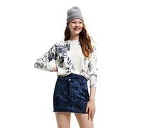 Desigual Jers_nia 1000 White Pull-Over, Blanc, Taille S Femme