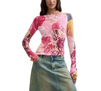 Desigual Sweatshirt Jers_Roses pour femme – Rouge – Taille L