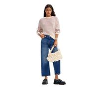 Desigual Woman Flat Knit Thick Gauge Pullover Sweat-Shirt, Blanc, Taille S Femme