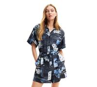 Desigual Jumpsuit_napoles Pantalon, Bleu, Taille S Femme