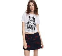 Desigual Jupe tissée pour Femme, Rouge, XL