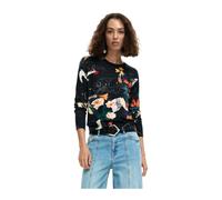 Desigual - Maille Imprimée à Manches Longues et Col Rond - Femme - Pulls - Noir - Taille: 36 FR
