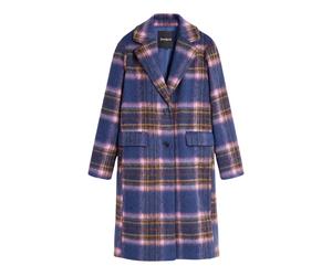 Desigual - Manteau Chaq_Checkered - Femme - Manteaux - Bleu - Taille: 36 FR