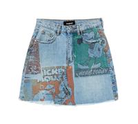 Desigual - Mini-jupe en jean imprimé Mickey Mouse - Femme - Jupes - Multicolore - Taille: 46 FR
