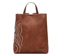 Desigual Mini sac à dos en polyuréthane pour femme, marron, Einheitsgröße
