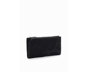 Desigual Mone_Dejavu INES, Portefeuille à Trois Volets pour Femme, Noir, 18.5