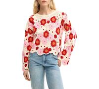 Desigual Pull Femme Noruega à manches longues Beige à motifs multicolore Taille 42 FR