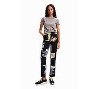Desigual Pant_York Pantalon décontracté, Noir, Taille S Femme
