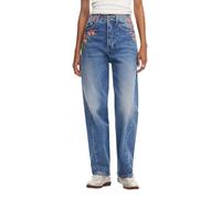 Desigual Pantalon Long en Denim pour Femme, Bleu, 36