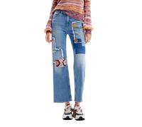 Desigual Pantalon Long en Denim pour Femme Jeans, Bleu, 38