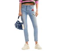 Desigual Pantalon Long en Denim pour Femme Jeans, Bleu, 40