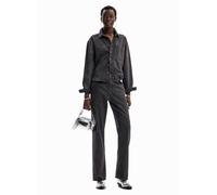 Desigual Pantalon Long en Denim pour Femme Jeans, Noir, 38