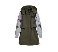 Desigual Parka mi-saison gris clair / kaki / mélange de couleurs, Taille M