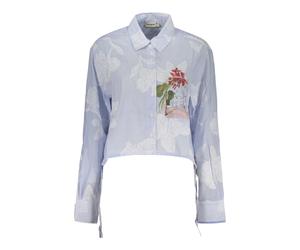 Desigual - Parker Chemise Rayée à Manches Longues - Femme - Blouses et Chemises - Bleu - Taille: 40 FR