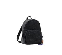Desigual Petit sac à dos avec broderie florale, Noir, Taille unique
