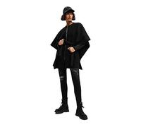 Desigual Poncho_Aladin Milan, 2046 Negro, Noir, Taille Unique Femme