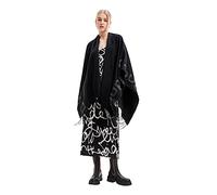 Desigual Poncho_Logo Paris, Black, Taille Unique aux Femmes