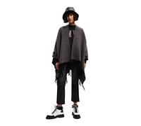 Desigual Poncho_Logo Paris, 2000 Noir, Taille Unique Femme