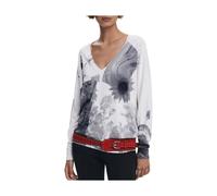 Desigual Pull femme Gotemburgo en viscose blanc Taille 36 FR