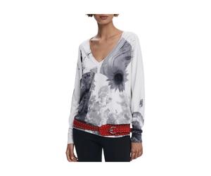 Desigual - Pull Femme en Viscose Blanc Gotemburgo - Femme - Pulls - Multicolore - Taille: 36 FR