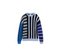 Desigual Pull-over bleu cobalt / bleu clair / lie de vin / noir, Taille L