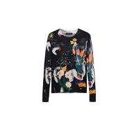 Desigual Pull-over bleu foncé / sapin / orange / noir, Taille L