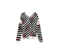 Desigual Pull-over jade / rouge clair / noir / blanc, Taille L