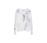 Desigual Pull-over mélange de couleurs / blanc, Taille XL
