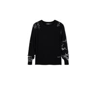 Desigual Pull-over noir / blanc, Taille S