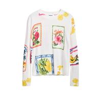 Desigual Pull-over 'Postcard' beige clair / bleu clair / vert clair / blanc, Taille XXL