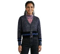 Desigual Pull-Over Pour Femmes Strickjacke À Fils De Glitzer Bleu S